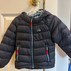 L.L. Bean Kids Puffer Jacket - Navy with Red Accents